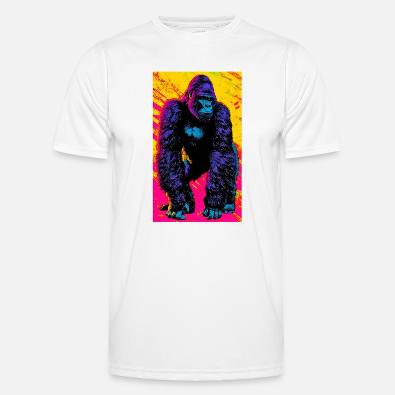 Gorilla - Männer Funktions-T-Shirt - Weiß