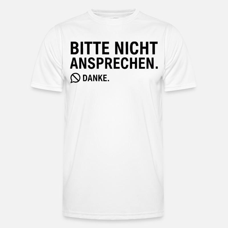 Bitte nicht ansprechen. Danke. | Introvertiert - Männer Funktions-T-Shirt - Weiß