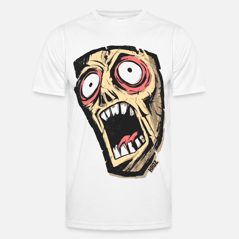 Psychedelic Screaming Skull - Men's Functional T-Shirt - white