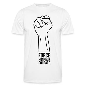 Force Honor Courage - Men's Functional T-Shirt - white - Front - AI Model Male 178 dark (178cm)