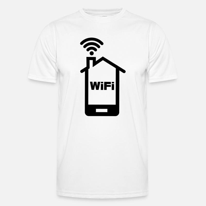 Smartphone Home Logo Home mit Text WIFI Männer Funktions-T-Shirt