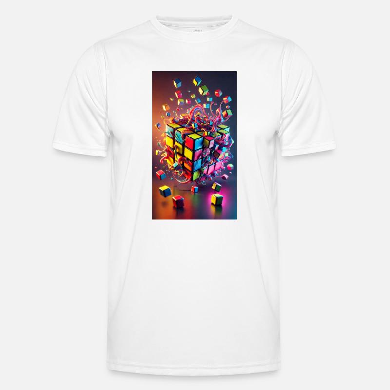 Cube d’explosion de couleur T-shirt sport Homme