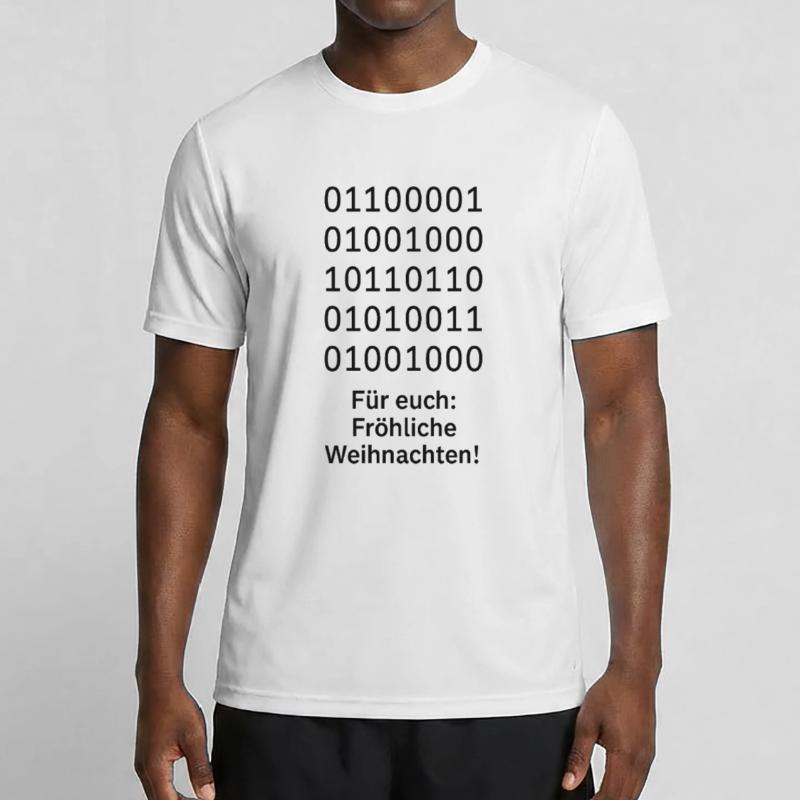 Binary Code Christmas Magic Men's Functional T-Shirt