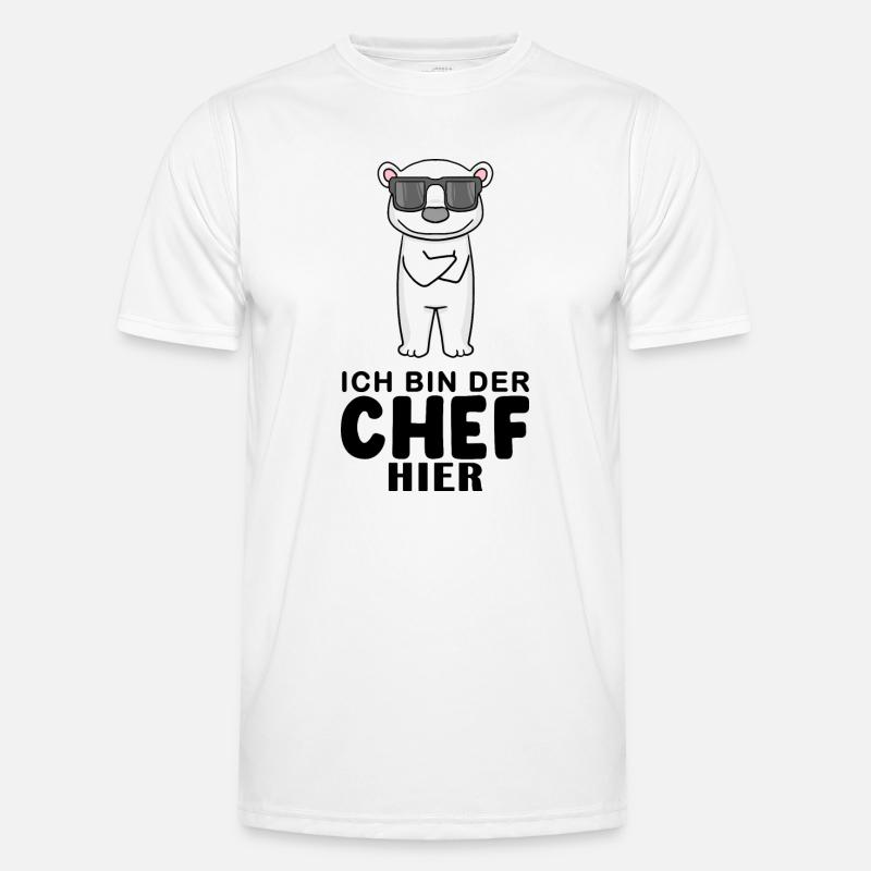 Chef Spruch mit Eisbär Motiv - Männer Funktions-T-Shirt - Weiß