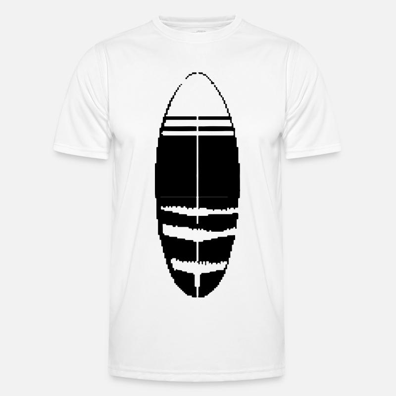 Surfbrett Pixel Männer Funktions-T-Shirt