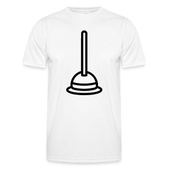 suction cup - Men's Functional T-Shirt - white - Front - AI Model Male 178 dark (178cm)