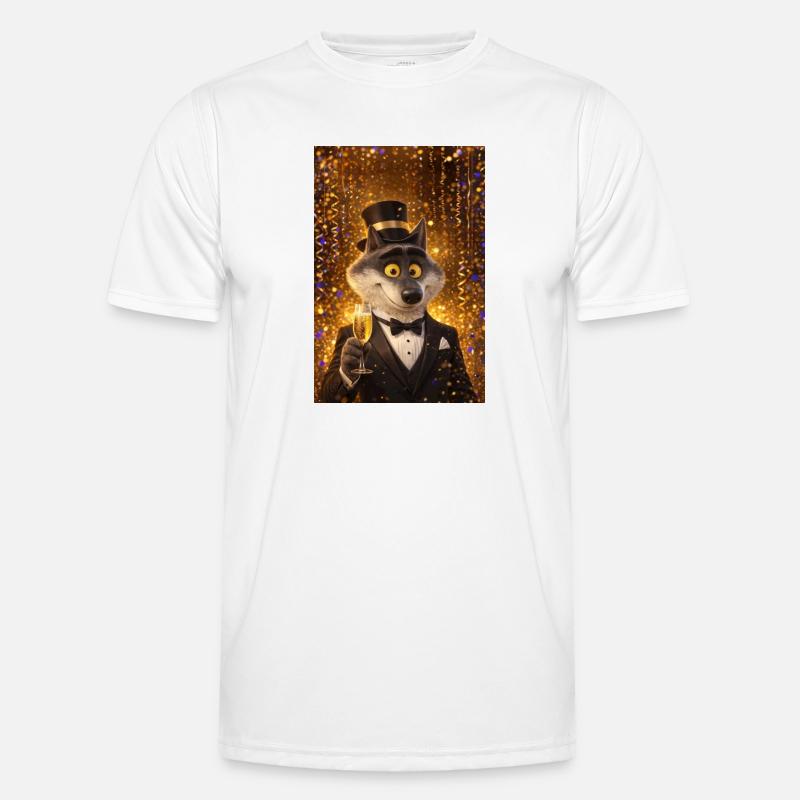 Eleganter Wolf am Abend Männer Funktions-T-Shirt