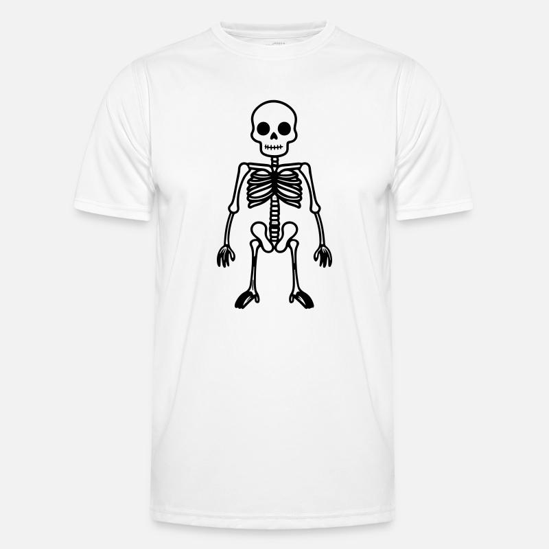 Skelett Comic - Männer Funktions-T-Shirt - Weiß