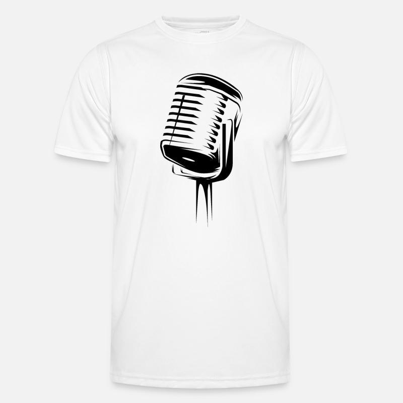 mikrofon illustration Symbol Geschenk microphon - Männer Funktions-T-Shirt - Weiß