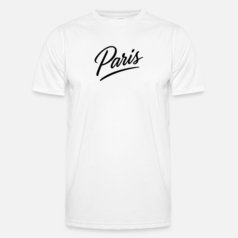 Paris Script Lettering - Men's Functional T-Shirt - white