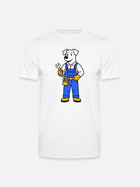 dog plumber - Men's Functional T-Shirt - white