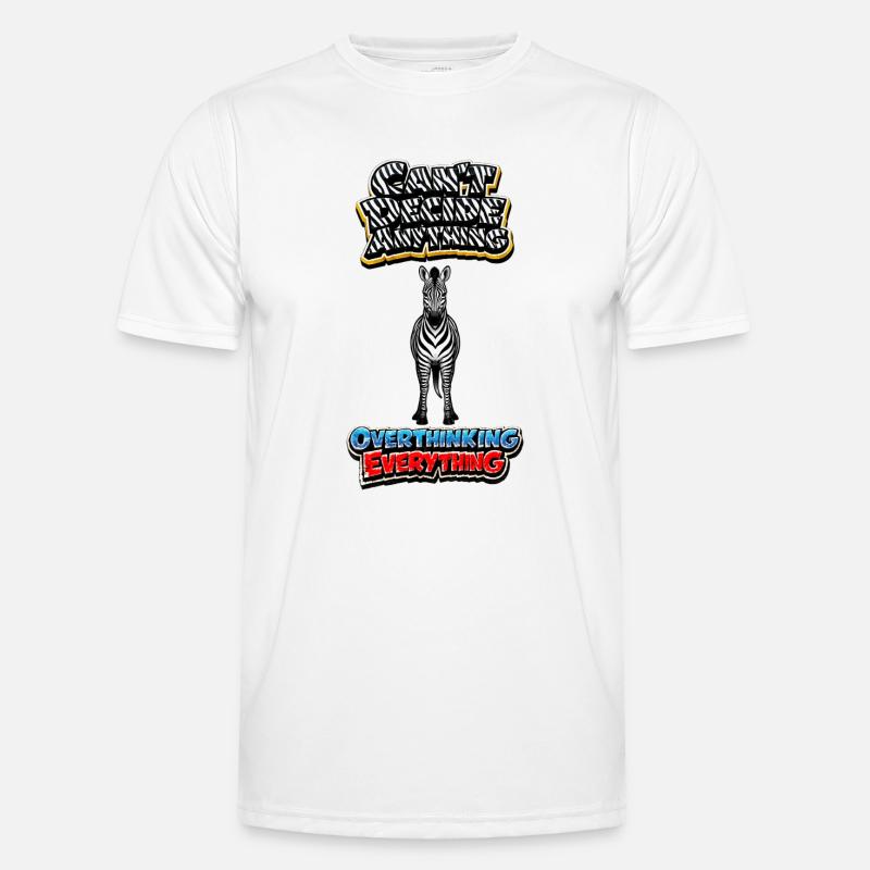 Zebra Overthinking Graphics - Men's Functional T-Shirt - white
