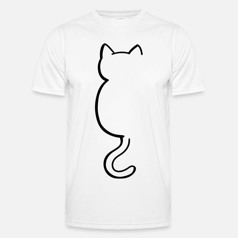 Katze Silouette Männer Funktions-T-Shirt