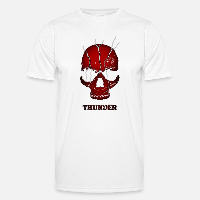 Exploding Thunder Skull - Men's Functional T-Shirt - white