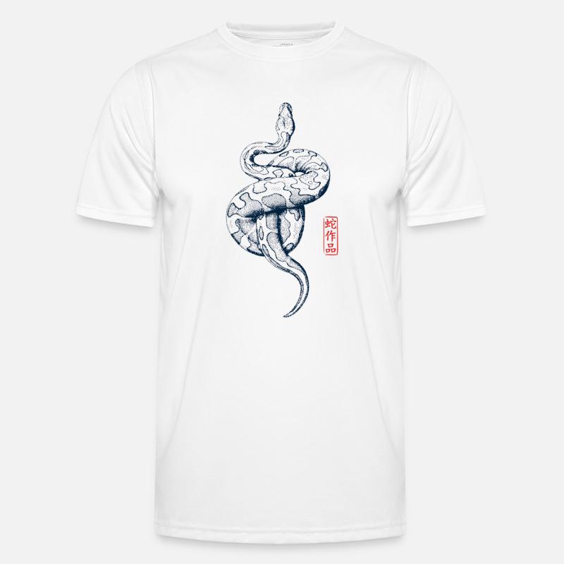 Python mit Kanji Stempel - Männer Funktions-T-Shirt - Weiß