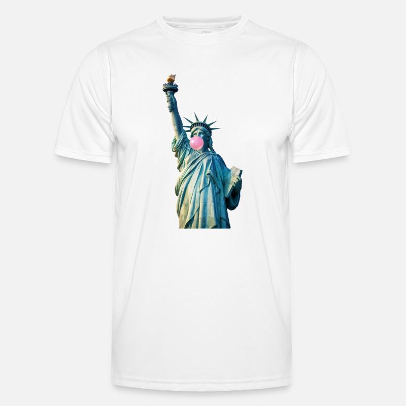 Freiheitsstatue Kaut Bubblegum Männer Funktions-T-Shirt