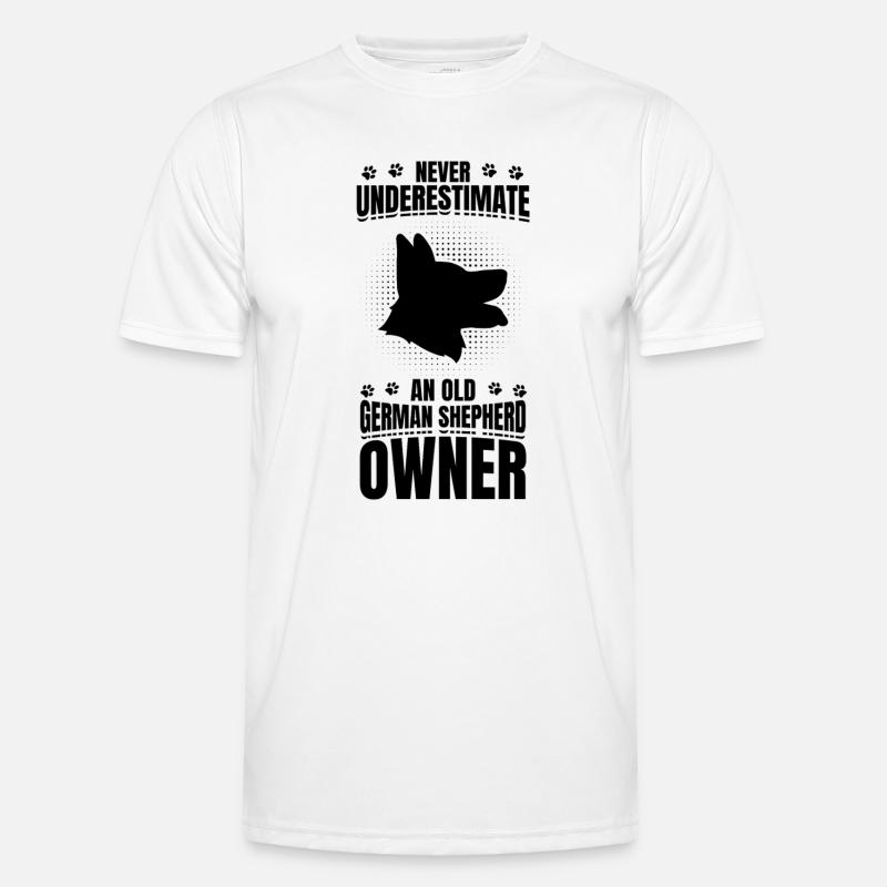 Never underestimate German Shepherd owner - Men's Functional T-Shirt - white