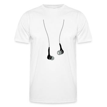 Écouteurs - T-shirt sport Homme - blanc - Devant - AI Model Male 178 dark (178cm)