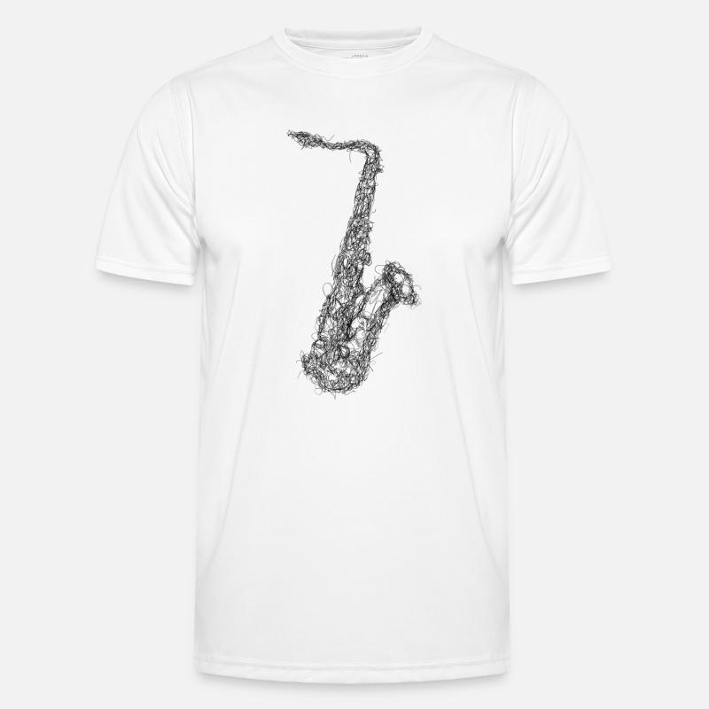 Saxophon Scribble Männer Funktions-T-Shirt