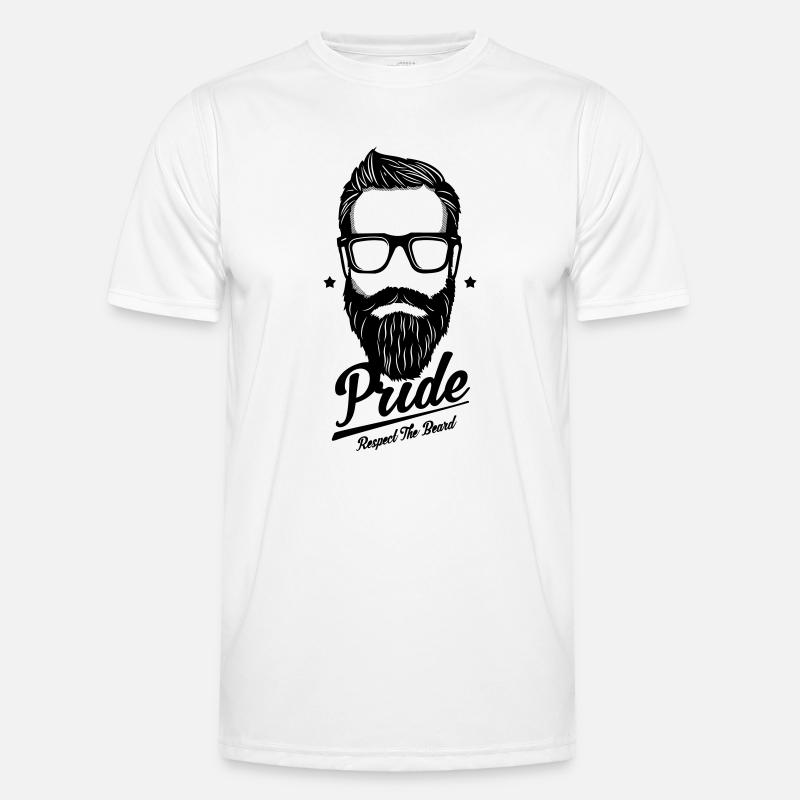 Bart - Respect the beard - Männer Funktions-T-Shirt - Weiß