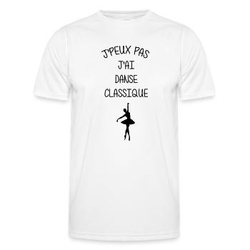 J’peux pas, j’ai danse classique - T-shirt sport Homme - blanc - Devant - AI Model Male 178 dark (178cm)