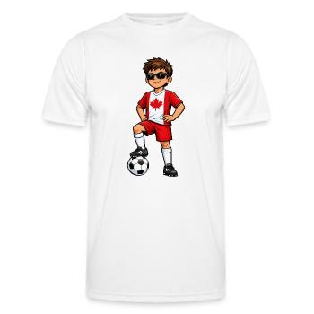 Drapeau canadien des Soccer Boy Canada Fan - T-shirt sport Homme - blanc - Devant - AI Model Male 178 dark (178cm)