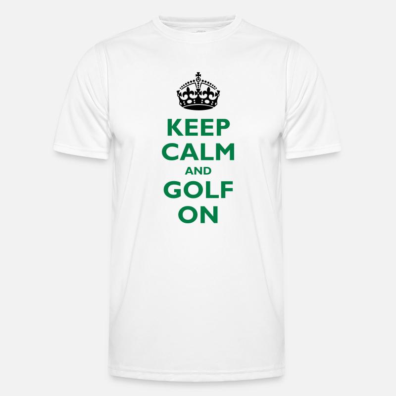 Keep calm and golf on - Männer Funktions-T-Shirt - Weiß
