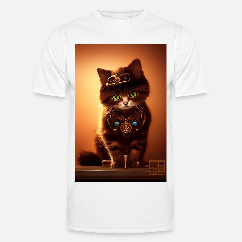 Chat Steampunk Style T-shirt sport Homme