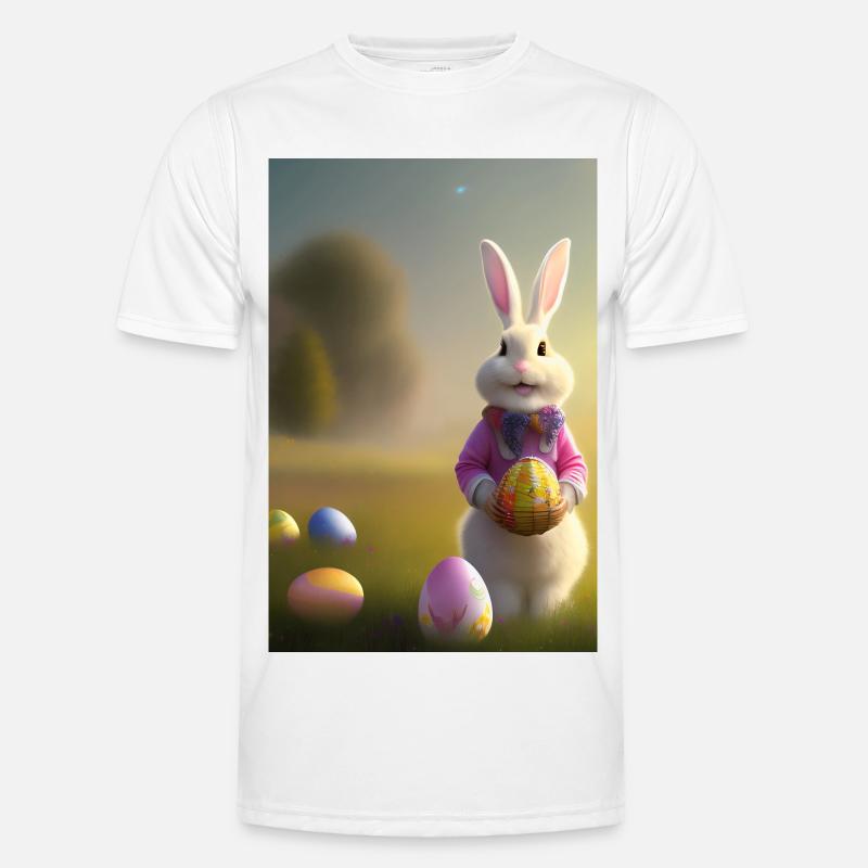 Easter Bunny with Easter Eggs - Men's Functional T-Shirt - white