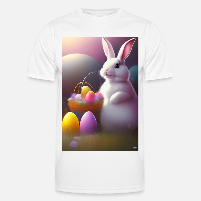 Easter Bunny with Easter Eggs - Men's Functional T-Shirt - white