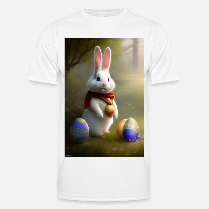 Easter Bunny with Easter Eggs - Men's Functional T-Shirt - white