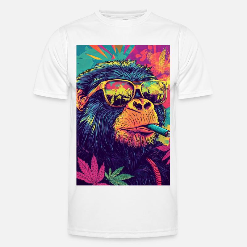 Psychedelischer Affe mit Sonnenbrille Männer Funktions-T-Shirt