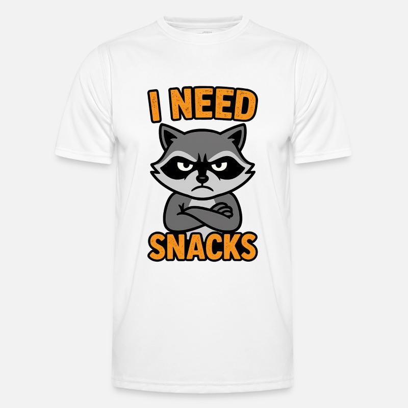 Grummelnder Waschbär I need Snacks - Männer Funktions-T-Shirt - Weiß