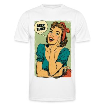 Bierzeit Retro-Pin-Up - Männer Funktions-T-Shirt - Weiß - Vorne - AI Model Male 178 dark (178cm)