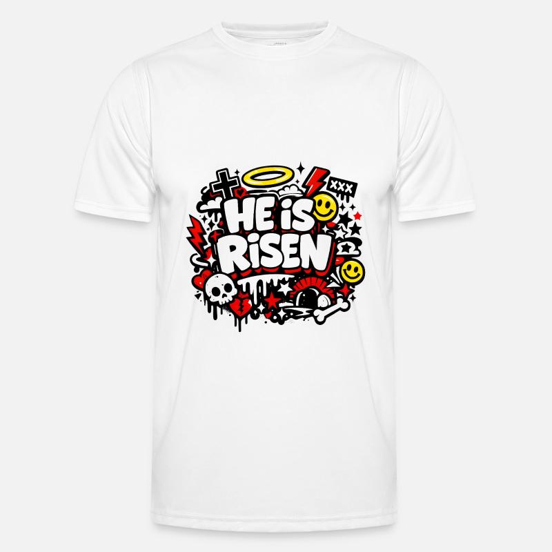 He is Risen Graffiti Easter - Men's Functional T-Shirt - white