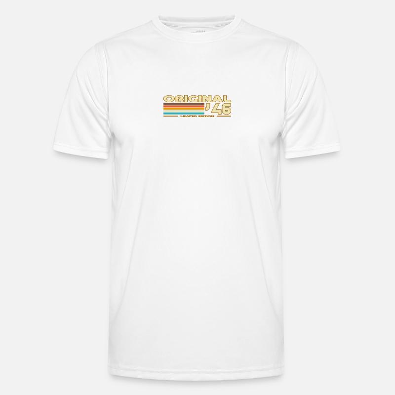 Originale 46 Pastellstreifen - Männer Funktions-T-Shirt - Weiß