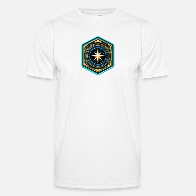 Kartenstern Kompass Patch Männer Funktions-T-Shirt