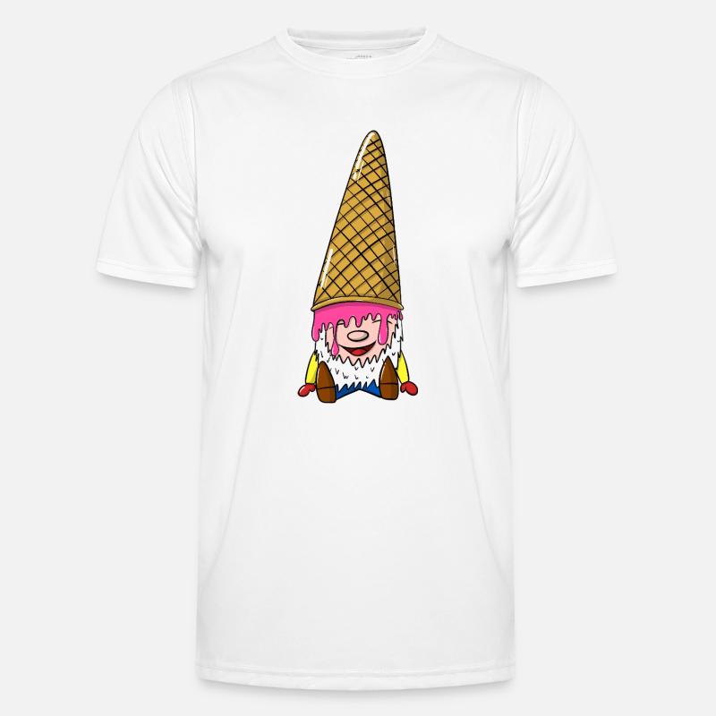 Zwerg mit Eiswaffel - Wichtel mit Eis - Men's Functional T-Shirt - white