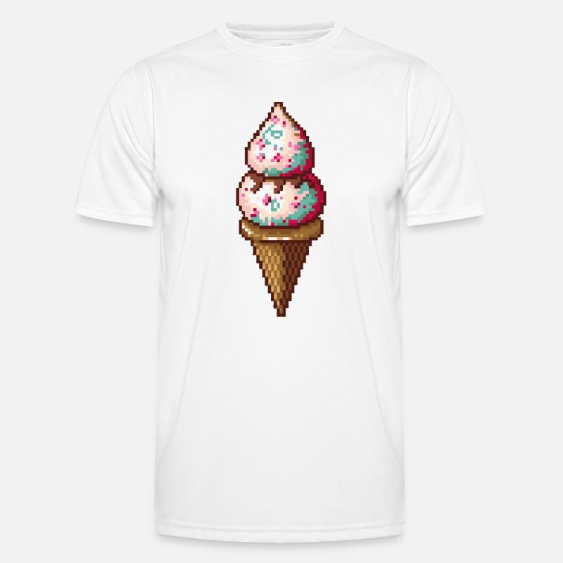 Pixel Eiscreme in Pixelkunst Männer Funktions-T-Shirt