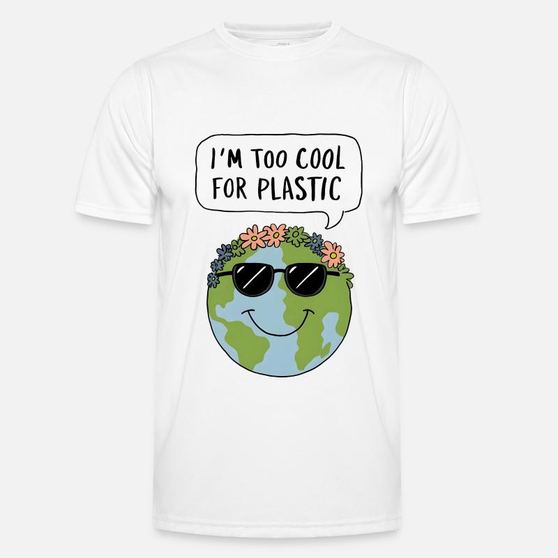 Too Cool for Plastic - Men's Functional T-Shirt - white