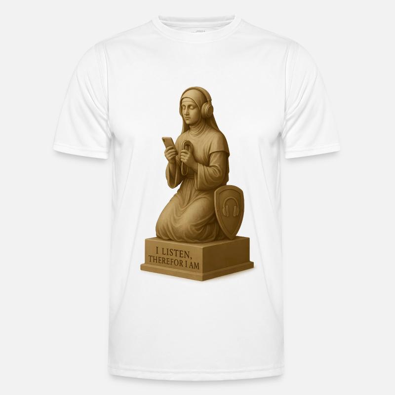 Meditative Hörergeist Skulptur Männer Funktions-T-Shirt
