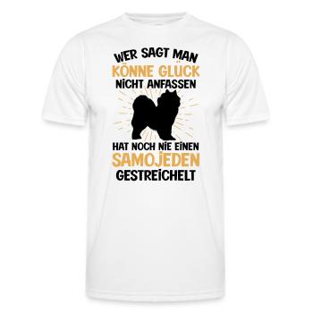 Samojede Glück anfassen Samojedenspitz - Männer Funktions-T-Shirt - Weiß - Vorne - AI Model Male 178 dark (178cm)