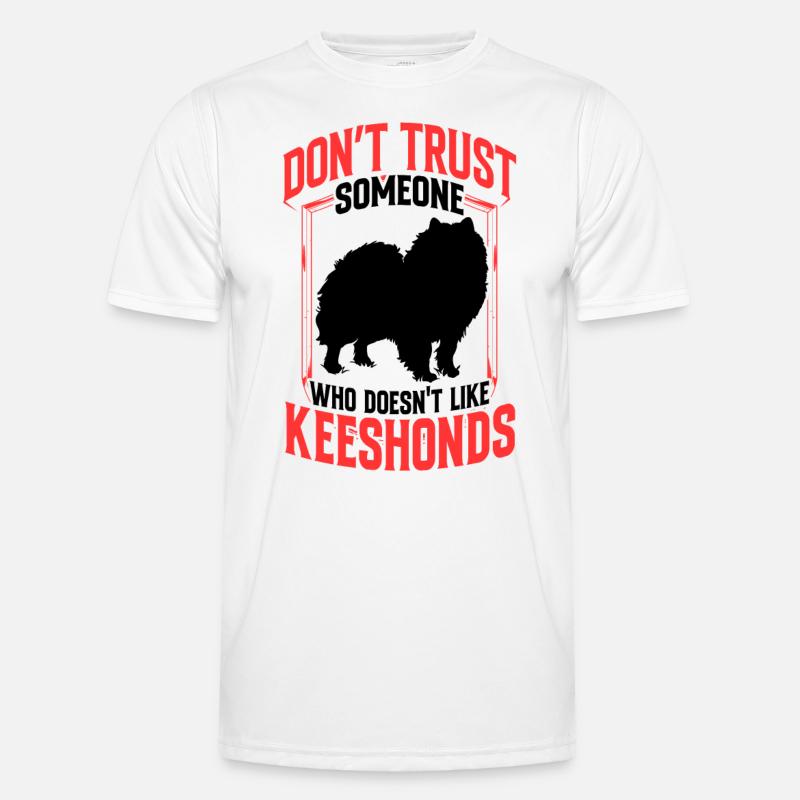 Wolfsspitz not trusting German Spitz - Men's Functional T-Shirt - white