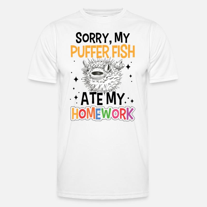 Pufferfish has eaten homework Men's Functional T-Shirt