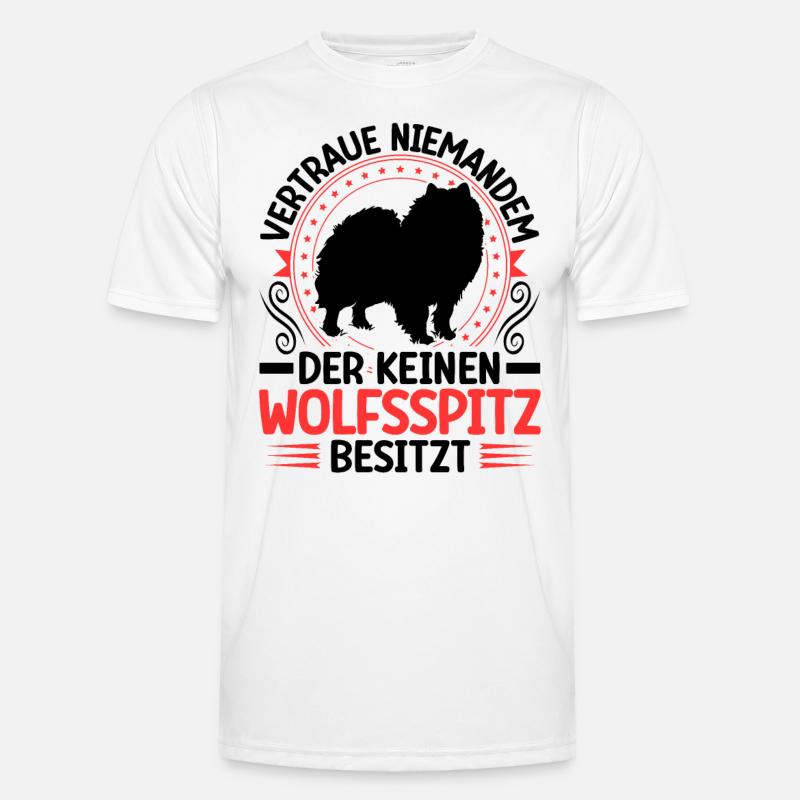Wolfsspitz Ich besitze einen Keeshond - Männer Funktions-T-Shirt - Weiß