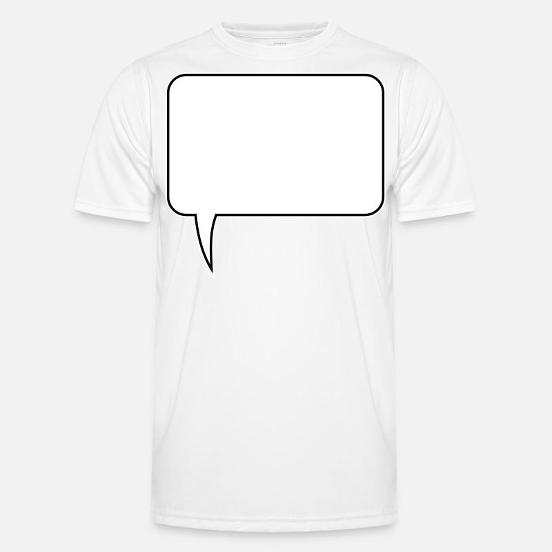 Speech bubble rectangle design - Men's Functional T-Shirt - white
