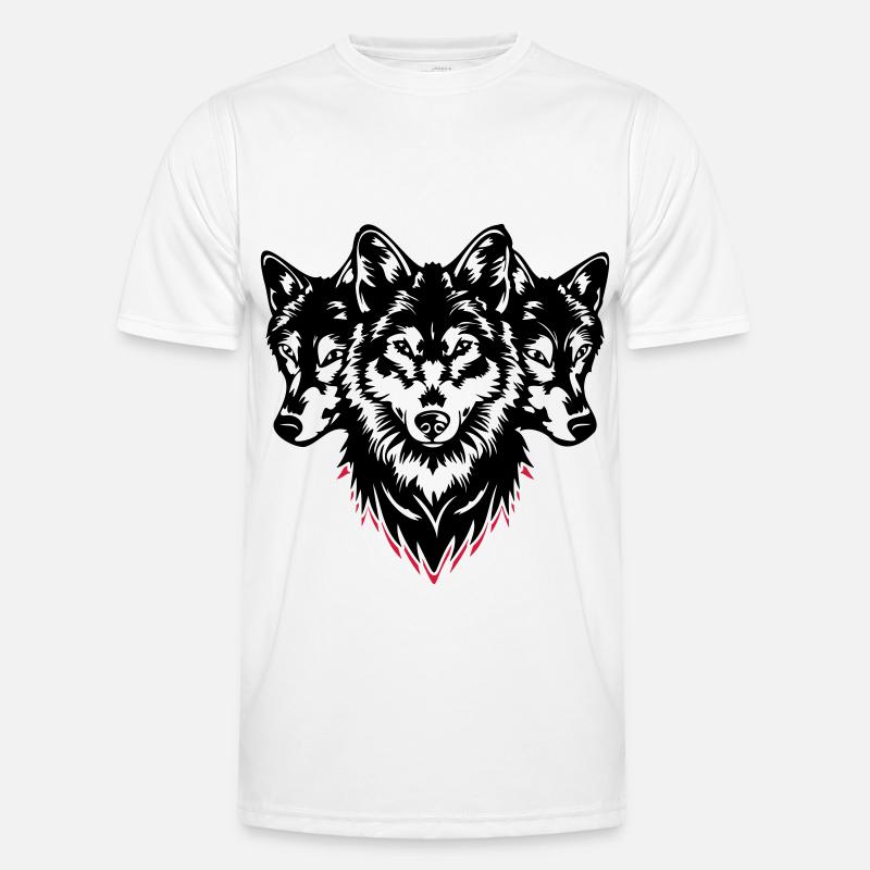 Wolf Head Pack - Men's Functional T-Shirt - white