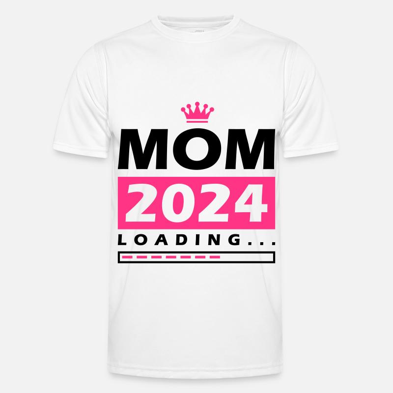 Mama 2024 Loading Mom - Männer Funktions-T-Shirt - Weiß