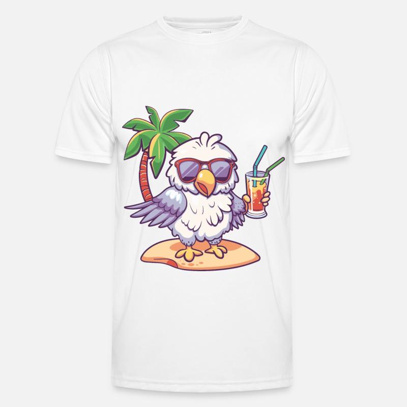 Eagle Summer Beach Comic - Men's Functional T-Shirt - white
