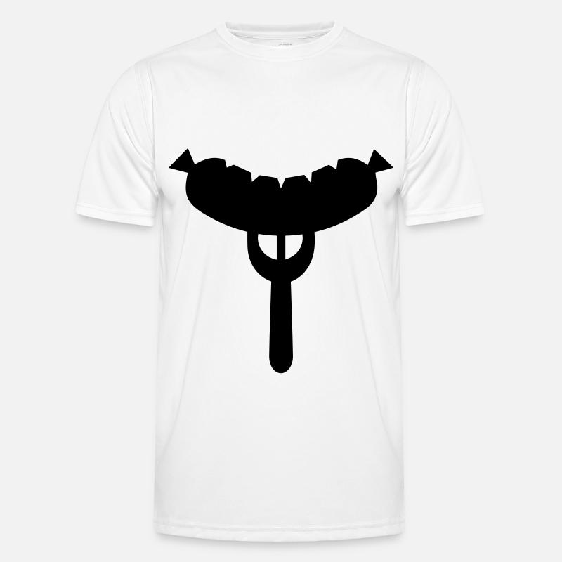 Wurst Gabel Männer Funktions-T-Shirt